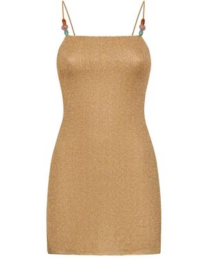 Oséree Lumière Beads Short Dress - Bruin