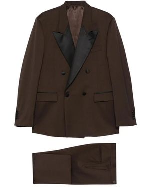 Lardini Double Breasted Suits - Brown