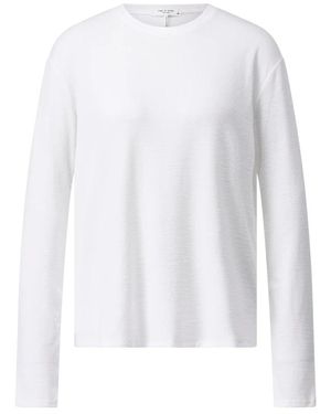 Rag & Bone Casual Ronde Hals Lange Mouw Shirt - Wit