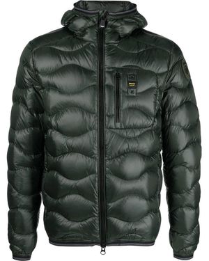 Blauer Jassen ,Groen ,Gewatteerd Jack Met Capuchon