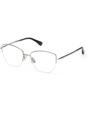 Max Mara Geometrisch Optisch Montuur Met Halve Rand - Metallic