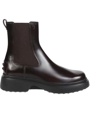 Tod's Schoenen ,Bruin ,Leer Chelsea Enkellaarsjes