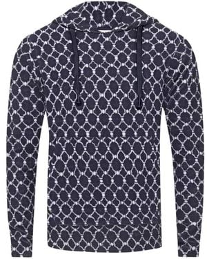 Orlebar Brown Hoodies & Sweatvesten ,Blauw ,Katoen Blaine Geo Tile Knit Sweat Top