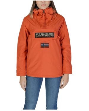 Napapijri Print Slip-On Hoodie Jas Met Zakken - Oranje