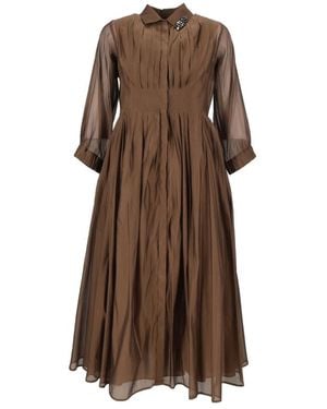 Max Mara Vetro Jurk - Bruin