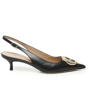 Ferragamo Schwarzer Absatzpump - Mettallic