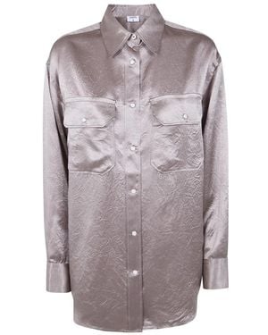 Filippa K Crinkled Satin Shirt - Grijs