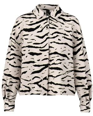 Marc Cain Luchtige Blouse Met Dierenprint - Zwart