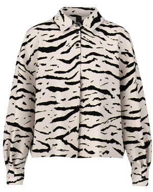 Marc Cain Overhemden ,Veelkleurig ,Luchtige Blouse Met Dierenprint - Zwart