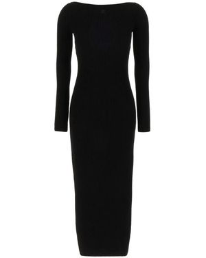 Courreges Schwarzes off-shoulder jersey kleid