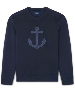Paul & Shark Anker-Bestickter Fleece-Sweatshirt - Blau