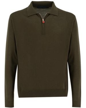 Kiton Wollpullover Mit Reißverschluss Und Kragen - Grün