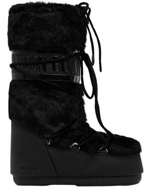 Moon Boot Schoenen ,Zwart ,Leer Icon Faux-Fur Boot