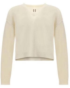 Rick Owens V-Neck Knitwear - Bianco