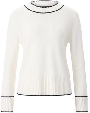 Marc Cain Strickpullover Mit Rundhalsausschnitt - Weiß