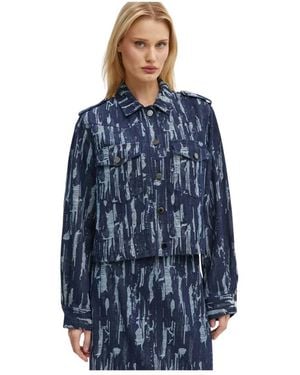 Bruuns Bazaar Gemusterte Jacke - Blau