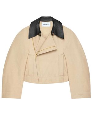 Givenchy Jassen Twee-Tint Asymmetrische Ritsjas - Naturel