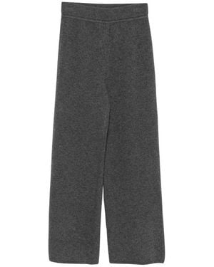 Rohe Broeken ,Grijs ,Wol Compact Gebreide Broek