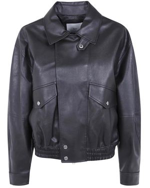 DUNST Jassen ,Grijs ,Leer Cropped Alter-Leather Blouson