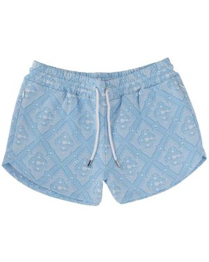 CASABLANCA Korte Broeken ,Blauw ,For The Love Of Dance Zijden Shorts