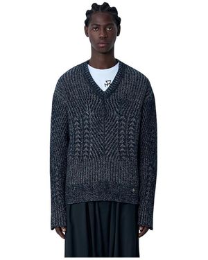 Vivienne Westwood V-Neck Knitwear - Blu