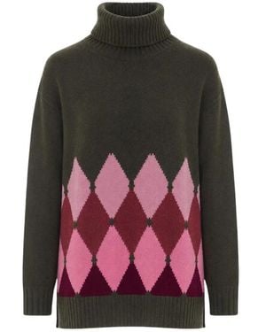 Ballantyne Truien & Vesten ,Groen ,Kasjmier Pullover - Roze