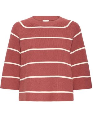 Ichi Round-Neck Knitwear - Rojo