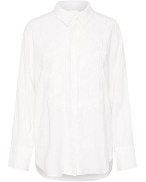 Part Two Elegante Weiße Bluse Mit Feinen Details