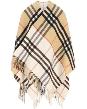 Burberry Jassen ,Wol Omkeerbare Check Cape - Naturel