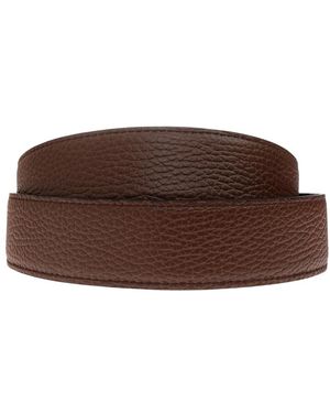 Ferragamo Accessoires ,Bruin ,Leer Gancini Riem Omkeerbaar En Verstelbaar