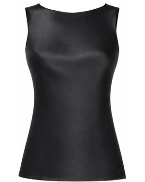 Nina Ricci Mouwloze Top Met Boothals - Zwart