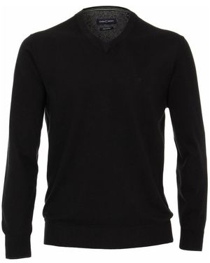 CASA MODA Vielseitiger Herren V-Ausschnitt Pullover - Schwarz