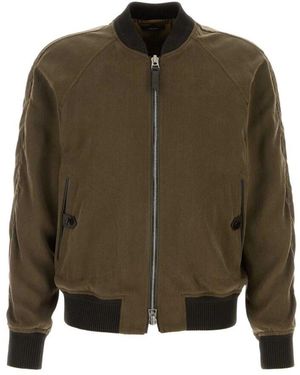 Tom Ford Olivergrüne Bomberjacke
