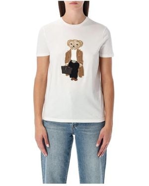 Ralph Lauren Damenbekleidung T-Shirts Polos Weiß Aw25 - Blau