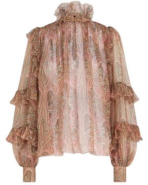 Etro Gedrukte Blouse Met Uniek Ontwerp - Bruin