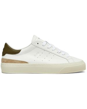 Date Weiße sneakers mit militärgrünen details