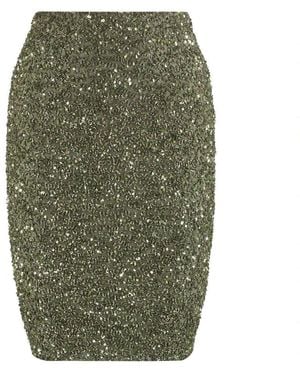 retroféte Pailletten Minirock Mit Petticoat - Grün