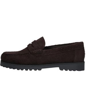Les Deux Hairy Suede Loafer - Bruin