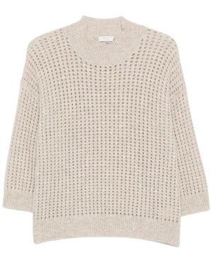 Peserico Trui Met Ronde Hals - Naturel