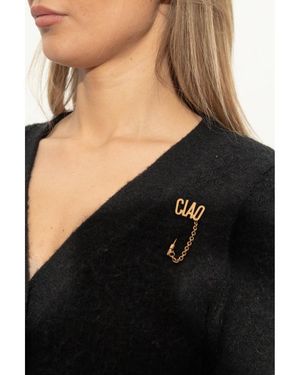 アクセサリーその他 MOSCHINO COUTURE Woman Brooches Gold 91788402 0607 Vintage MOSCHINO COUTURE Massive Buttons Needle Hem Stitches