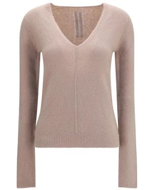 Rick Owens V-Ausschnitt Pullover - Braun