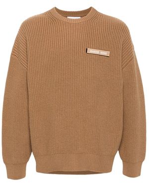 Marine Serre Round-Neck Knitwear - Brown