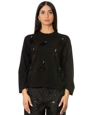 Isabelle Blanche Round-Neck Knitwear - Nero