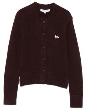 Maison Kitsuné Baby Fox Gebreide Vest - Paars