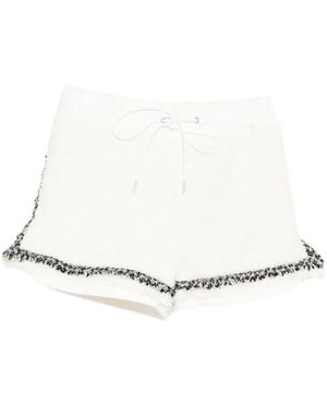 Sacai Korte Broeken ,Wit ,Tweed Tweed Shorts