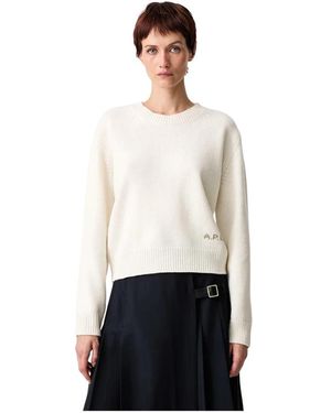 A.P.C. Truien & Vesten ,Wol Boxy Wool Sweater - Wit