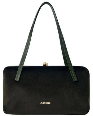Jil Sander Tassen ,Groen ,Leer Goji Pillow Small Handtas - Zwart
