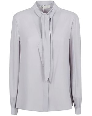 Tory Burch Overhemden ,Grijs ,Georgette Bow Blouse