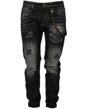 Xagon Man Slim Fit Jeans Mit Distressed Details - Schwarz