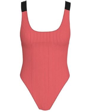 Calvin Klein Badmode ,Rood ,Nylon Scoop Back One Piece-Rp